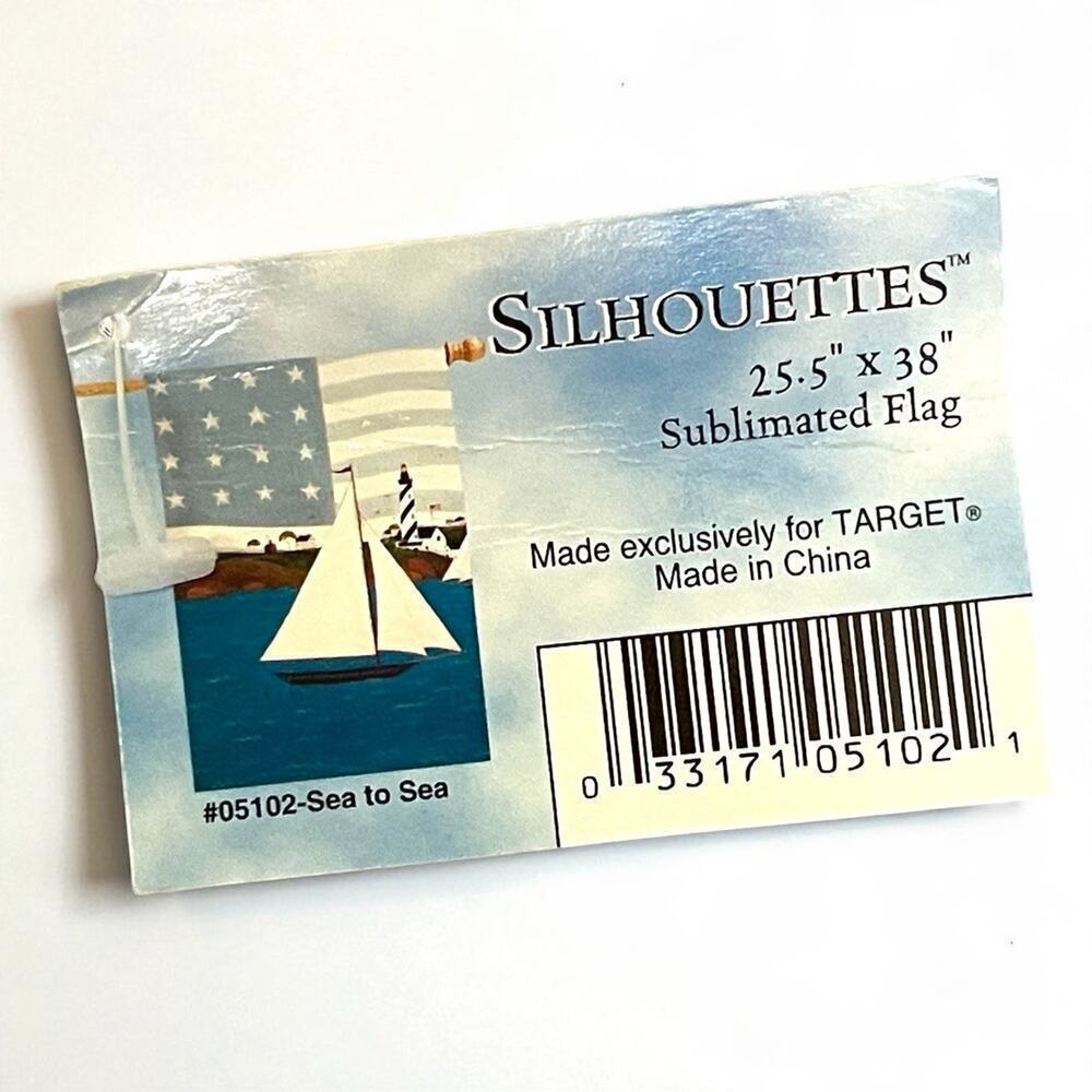 Silhouettes Sea to Sea House Garden Flag 25.5"×38" Double Sided Sailboat Ocean - Picture 2 of 2